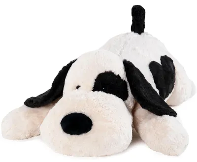 Gewichteter Plüschhund 66 cm 2,3 kg – beruhigend, schwarz-weiß