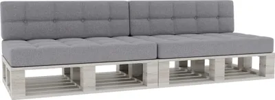 Obrázok produktu pre Vankúše na palety, vankúše na palety sedák operadlo prešívané PFG 2xSet (sedák 120x80 + operadlo 120x40), sivá)