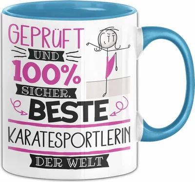 Produktbild von Karatesportlerin Geschenk Becher Tasse Gott Schuf Alle Menschen Gleich Nur Die Besten Durfeten Karatesportlerin Werden Geschenkidee Lustig (Blau)