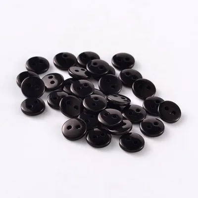 Obrázek produktu pro Černé kulaté knoflíky, 11,5 mm, 2 otvory, knoflíky na šití