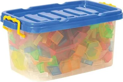 Produktbild von EDUPLAY 120415 Legematerial in 6 verschiedenen Formen & Farben inkl. Aufbewahrungsbox, bunt/transparent, 360-teilig (1 Set)