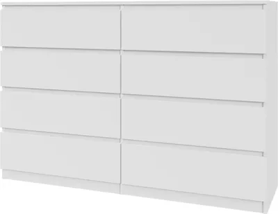 Produktbild von Komoda AVEN 140 cm - 8 szuflad - biały - sypialnia, salon - biały matowy, szafki do salonu, szafki z szufladami