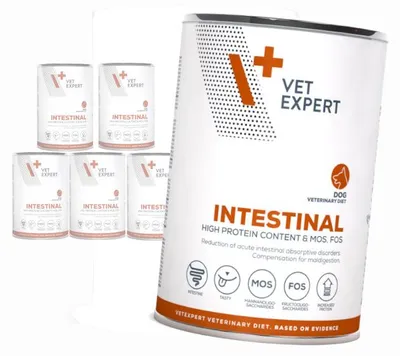 Zdjęcie produktu dla Vet Expert Intestinal Mokra Karma Weterynaryjna Dla Psa Z Jagnięciną 6x400g Zaburzenia Trawienia