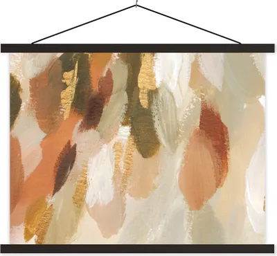 Produktbild von MuchoWow® Textilposter Farbe - Gold - Rot 120x90 cm mit schwarzem Rahmen - Aufhänger für Poster