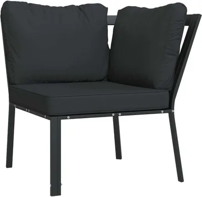 Zdjęcie produktu dla Krzesło ogrodowe z szarymi poduszkami, 76x76x79 cm, stal