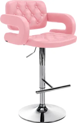 Produktbild von CLP Barhocker Dublin Kunstleder höhenverstellbar und drehbar pink Gestell Farbe chrom