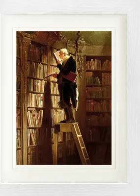 Produktbild von Carl Spitzweg Gerahmtes Bild Mit Edlem Passepartout | Wand-Bilder | Im Bilderrahmen - Der Bücherwurm, 1850 (40 x 30 cm)