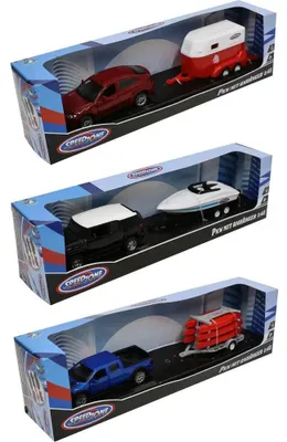 Produktbild von Speedzone Spielzeugauto mit Anhänger 1:42 Pull-Back, 3 Varianten
