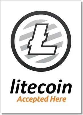 Produktbild von Aufkleber "Litecoin accepted here" 74x105 mm  10-er Pack