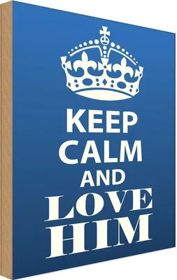 Produktbild von vianmo Holzschild 40x30 cm Keep Calm and love him