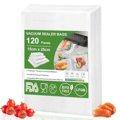 Zdjęcie produktu dla Worki próżniowe do żywności 120 szt. 15X25 cm zgrzewania