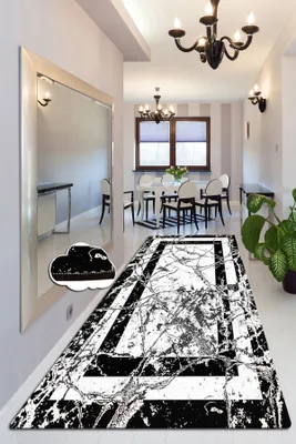 Produktbild von Conceptum Hypnose, mramor - mramor 80X300 CHL, čierny, kobercový behúň, 80 x 300 cm, 50% zamatová tkanina / 50% polyester