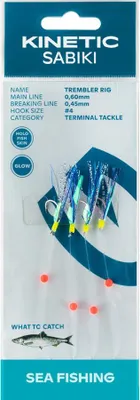 Produktbild von Kinetic Sabiki Trembler #4 Holo Fishskin/ Blue Flash Heringsvorfach Heringssystem