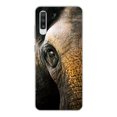 Produktbild von MuchoWow® Handyhülle Schutzhülle Hülle für Samsung Galaxy A70 Elefant - Nahaufnahme - Tiere - Natur Silikon Softcase Handy Hülle - Schutzhaube