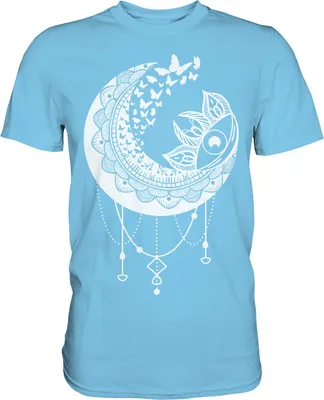 Produktbild von Mond Sonne Frauen Schmetterling T-Shirt – Sky Blue / XXL