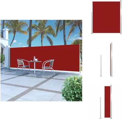Produktbild von vidaXL Ausziehbare Seitenmarkise 160x500 cm Rot - Sonnenschirme & Sonnenschutze