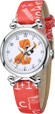 Produktbild von Farbenfrohe Dog Kinderuhr in Rot - Perfekt für kleine Schulkinder KP11306