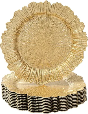 Productafbeelding van Set van 12 Herbruikbare Gouden Onderborden 33 cm