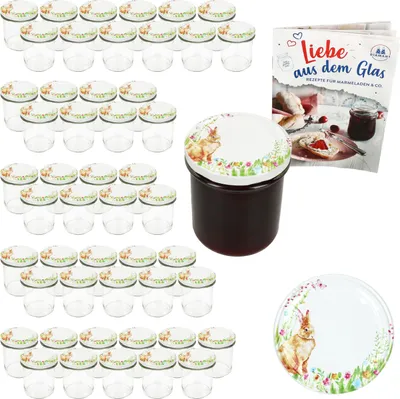 Produktbild von 50er Set Sturzglas 350ml Einmachglas Osterfreude Deckel Heft Ostern