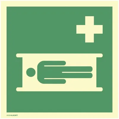 Produktbild von Dreifke® Rettungsschild Krankentrage, ISO 7010, Kunststoff, langnachleuchtend...