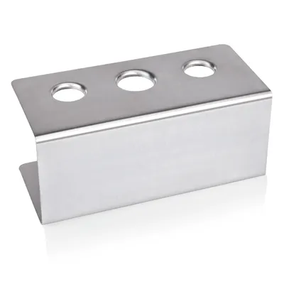 Obrázok produktu pre Stojan na zmrzlinové kornúty s 3 otvormi, 20 x 9,5 x 8,5 cm, nerezová oceľ