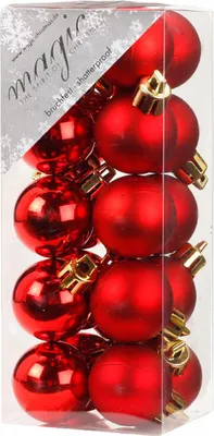 Produktbild von Weihnachtskugeln Rot | Ø 3 cm | 20 Stück | bruchsicher | Glänzend & matt | Mini