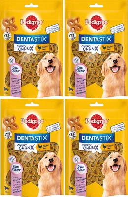 Produktbild von PEDIGREE® DENTASTIX™ CHEWY CHUNX™ Maxi 15kg+ mit Huhn Geschmack 4 x 68g