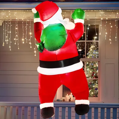 Aufblasbarer Weihnachtsmann 168 cm mit LED, Outdoor-Deko