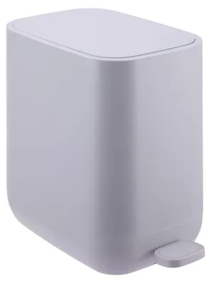 Image de Poubelle carrée à pédale en plastique de 7 L - Couvercle à fermeture douce