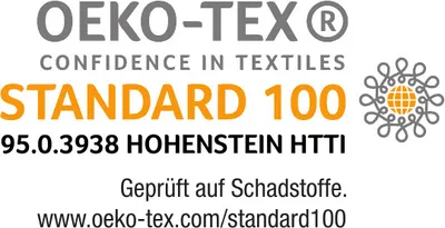 OEKO-TEX STANDARD 100 certification logo with text.