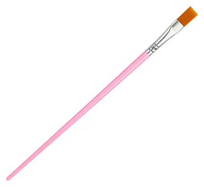 Produktbild von Acrylpinsel, flache Spitze, Nylonborsten, Glättungsgriff, Metallzwinge, Künstler für Kunsthandwerk, Rosa und