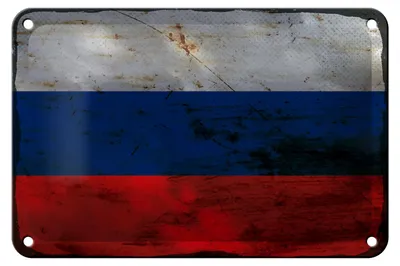 Produktbild von Blechschild Flagge Russland 18x12cm Flag of Russia Rost Dekoration