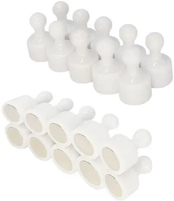 Immagine prodotto di 20 magneti da cucina, magneti da cucina piccoli, potenti magneti al neodimio, bianchi, lavagna bianca, perfetti per la casa, la cucina, l'ufficio, la scuola, l'aula
