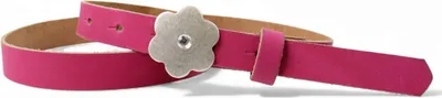 Produktbild von FRONHOFER süßer Kindergürtel mit silberner Straß Blumenschnalle, plastikfrei, 2cm
