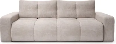 Produktbild von Sofa DUCA mit Schlaffunktion, Schlafsofa, Wohnzimmersofa, Couch, Soffa, Bettsofa, Jersey-Stoff – Beige FLOW 03