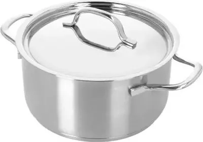 Produktbild von Demeyere Kochtopf Resto 3 mit Deckel - 20 cm Durchmesser, Induktionsgeeignet, 3-Schicht-Kapselboden, Energieeffizient und Spülmaschinenfest