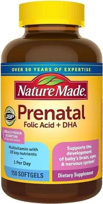 Produktbild von Natur Made Prenatal Multi + DHA, 150 Weichkapseln, Multivitamin für Frauen