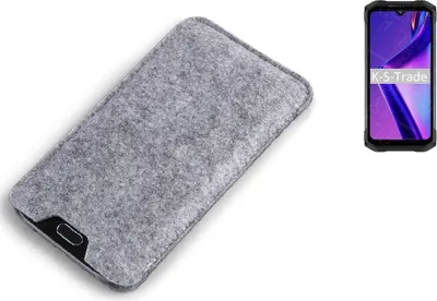 Produktbild von K-S-Trade Filz Handyhülle kompatibel mit Doogee S98 Schutzhülle Filztasche Filz Tasche Case Sleeve Handy Hülle Filzhülle grau