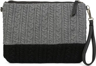 Produktbild von styleBREAKER Clutch Tasche mit Zopfmuster, abnehmbarer Schultergurt und Handschlaufe, Schultertasche, Abendtasche, Damen 02012202