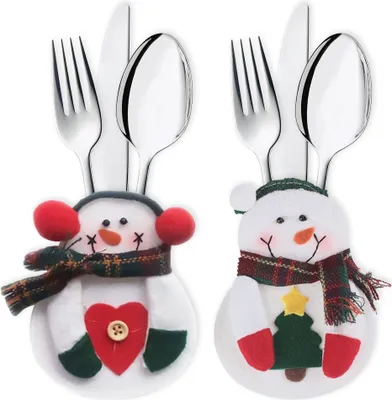 Produktbild von Bestecktasche Besteckbeutel Besteckhalter Serviettentasche Weihnachten Deko Xmas