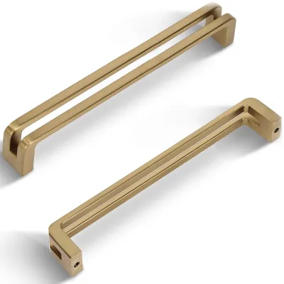 Image de Solidchoice - Poignées pour meubles de cuisine, 160 mm, dorées, lot de 6