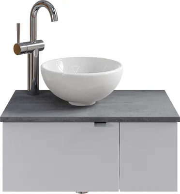 Produktbild von Pelipal Serie 6915 SET-044-054 Waschtisch mit Unterschrank bestehend aus: Keramik-Aufsatzbecken, Waschtischplatte, Waschtischunterschrank
