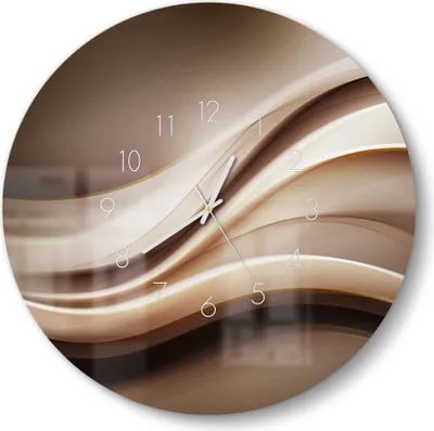 Produktbild von DEQORI Glasuhr Ø50 cm Zahlen 'Edelmetallschwingung' Wanduhr Glas Uhr Design leise