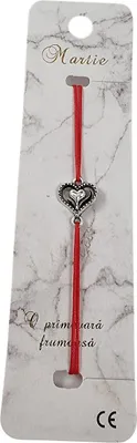 Produktbild von Armband Märzchen Martisor Glücksbringer März als Herz Grau aus Metall 209