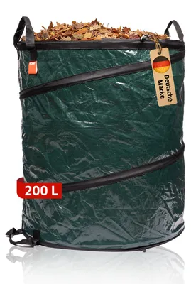 Produktbild von NOOR Gartensack POP-UP XL 200 L Ø 60 x 70 cm - selbststehender & faltbarer Gartenabfallsack für Laub, Grünschnitt & Gartenabfälle