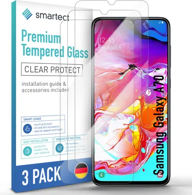 Produktbild von 3x Schutzglas Panzerfolie Klar für Samsung Galaxy A70 Displayschutz Hartglas