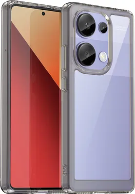 Produktbild von Schutzhülle für Xiaomi Redmi Note 13 Pro 4G Klar Rückseite Stoßfeste TPU Silikon Bumper Hülle Grau