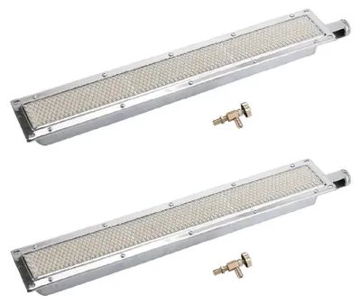 Obrázek produktu pro Infračervený keramický hořák na gril – náhradní hořák pro plynový gril – 44 x 9,5 cm – sada 2 ks – příslušenství pro kempingové plynové grily