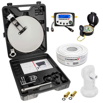 Produktbild von PremiumX Camping SAT Anlage SatFinder Kompass LNB Kabel F-Stecker im Koffer