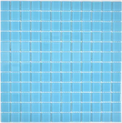 Produktbild von Mosaikfliese Transluzent Glasmosaik Crystal hellblau BAD WC Küche WAND MOS63-0402_f | 10 Mosaikmatten